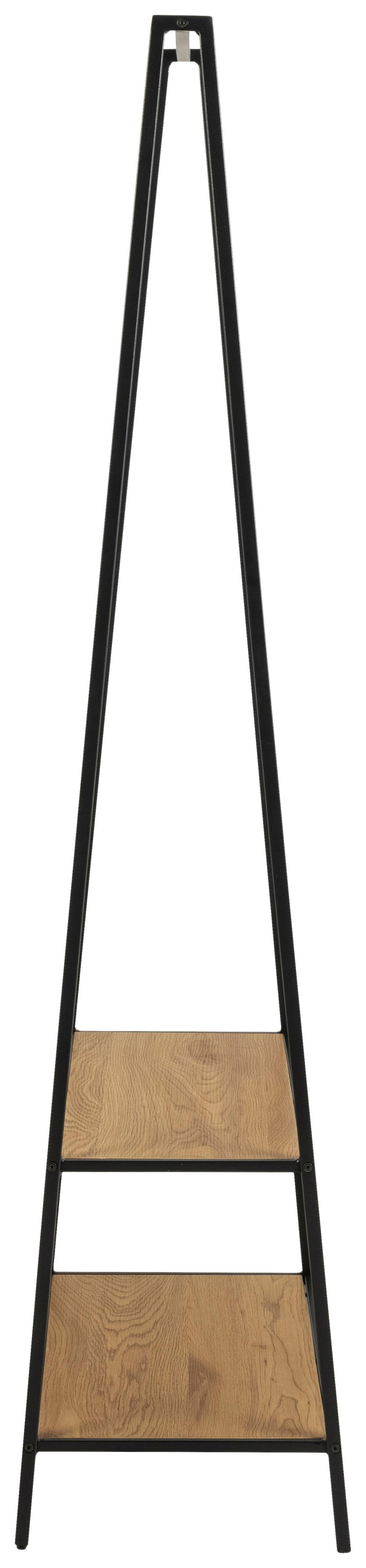 WIESZAK STOJĄCY DO PRZEDPOKOJU SEAFORD - dąb dziki/czarny, Trend, materiał drewnopochodny/metal (77/165/37cm)