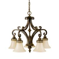 Csillár Fe-Drawing-Room5 - diószínű, Natur, üveg/fém (63.5/66cm) - Elstead Lighting