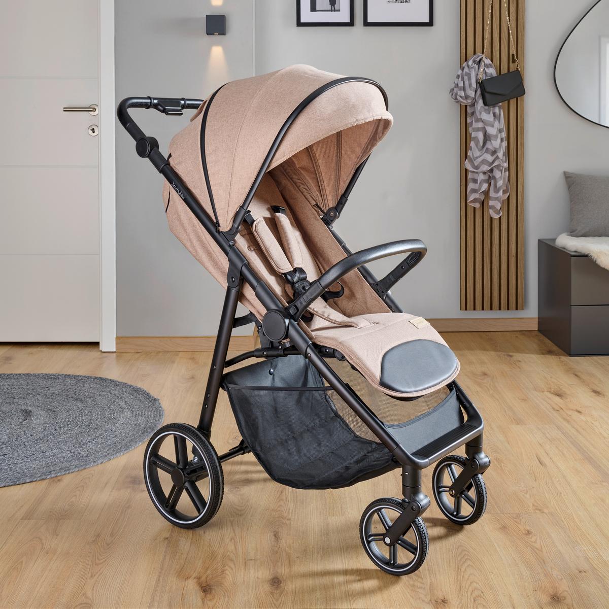 WÓZEK SPACEROWY SMART CRUISER - beżowy/czarny, Trend, tworzywo sztuczne/metal (55/56/107cm) - Jimmylee