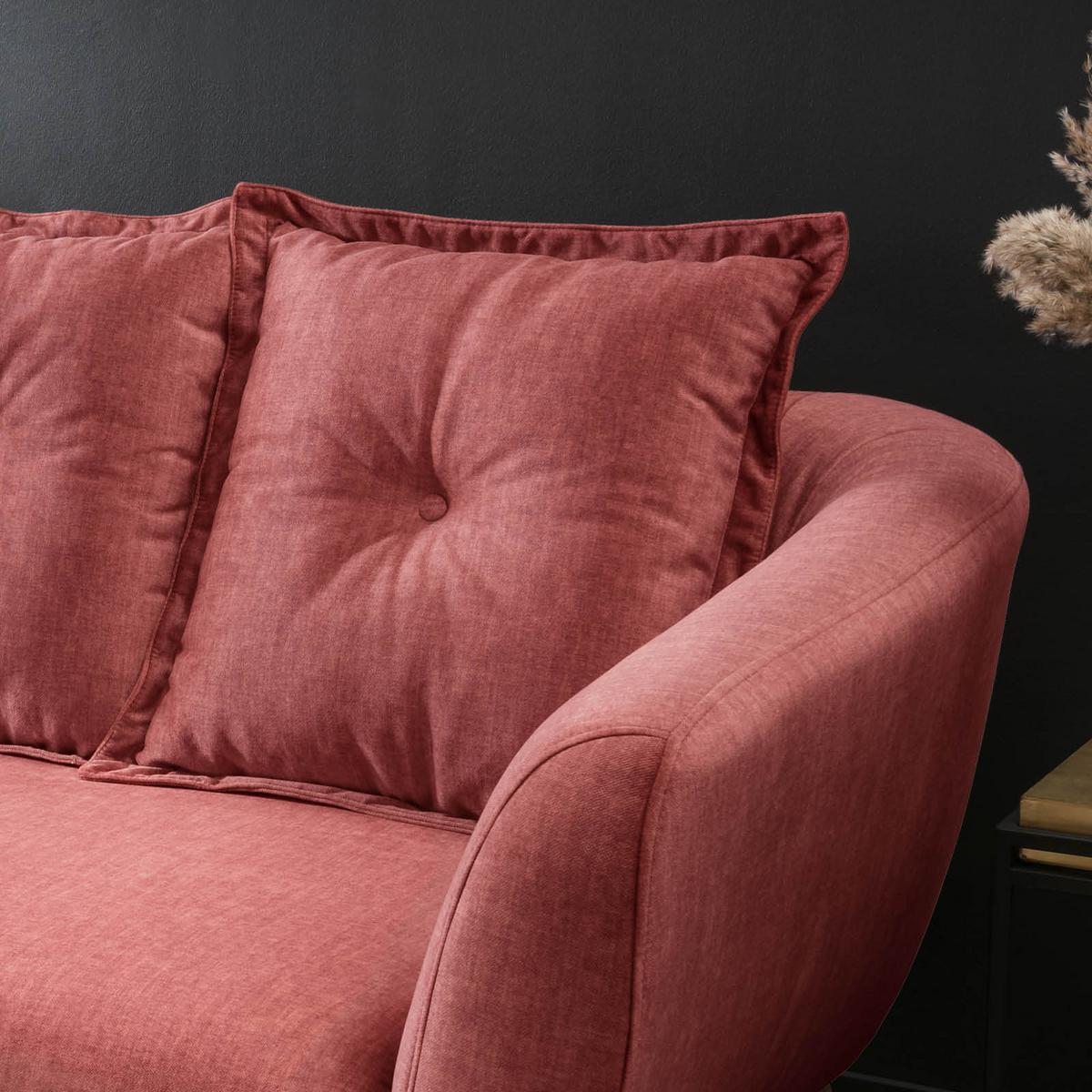 3-Sitzer-Sofa Baggio Koralle Velours - Koralle/Buchefarben, MODERN, Holz/Textil (236/94/103cm) - Livetastic