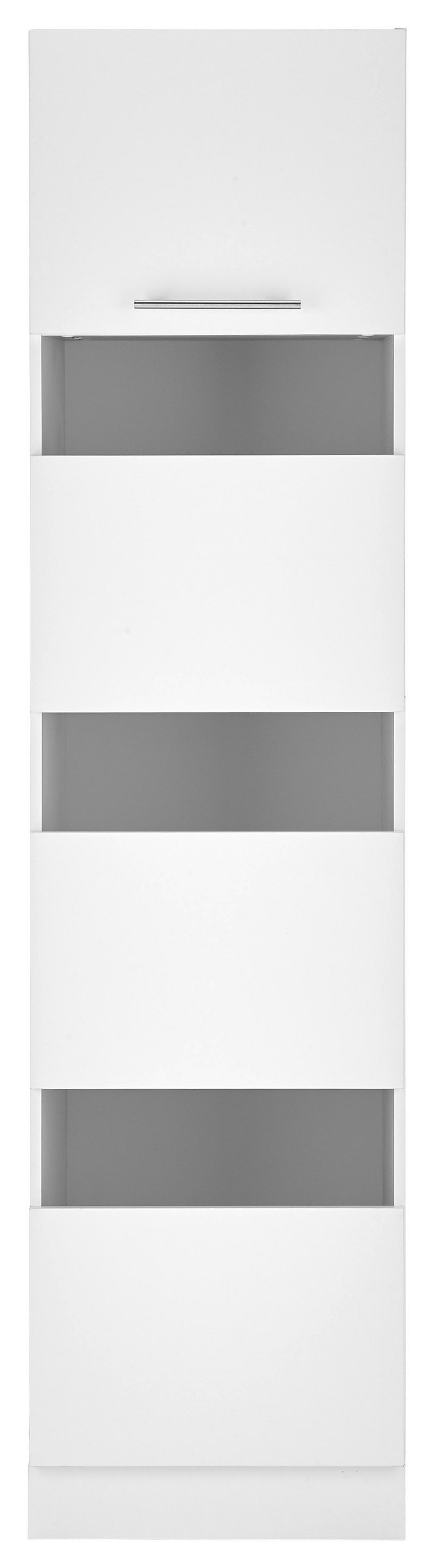 Wäscheschrank Clara Weiß B/H: ca. 50x200 cm - Edelstahlfarben/Weiß, KONVENTIONELL, Holzwerkstoff/Metall (50/200/67,6cm) - Respekta