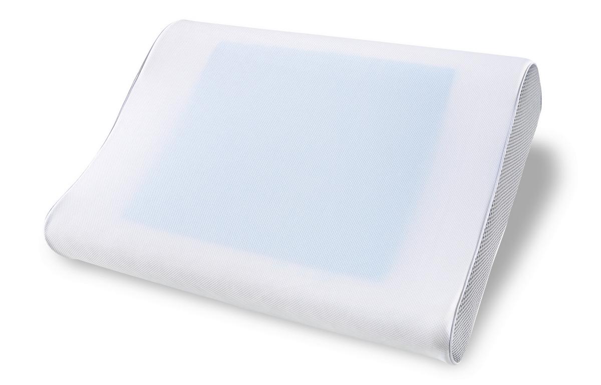 Pernă cervicală Gerry - albastru/alb, textil (40/60/7cm) - Premium Living