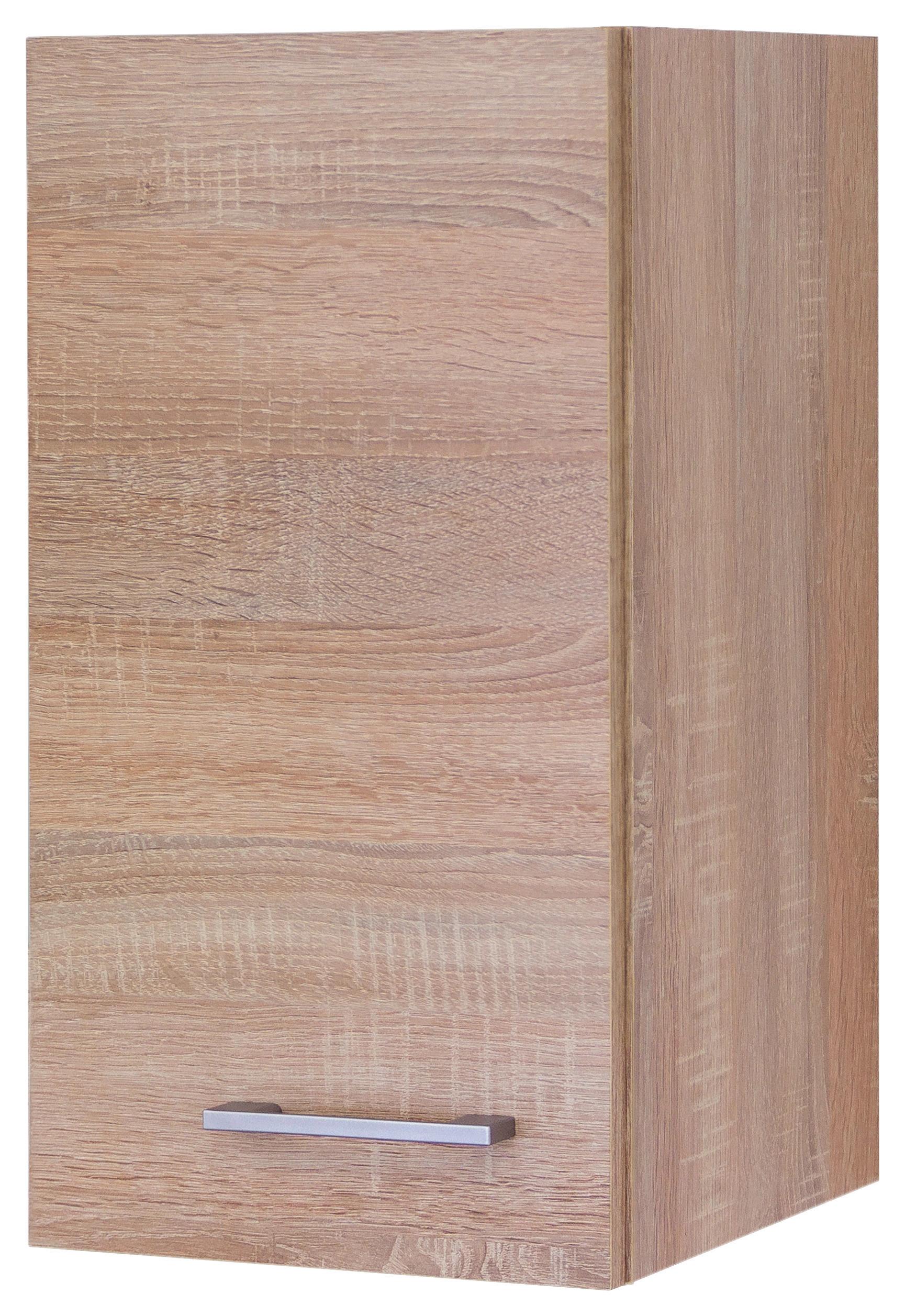 Kuhinjska Zgornja Omarica Samoa, Barva Hrasta - bela/barve aluminija, Konvencionalno, umetna masa/leseni material (30/54,8/32cm)