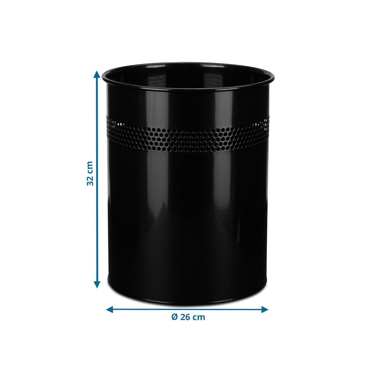 Koš Za Smeti Clean Iii, 15 L, Črna - črna, Moderno, kovina (26/32/26cm) - MID.YOU