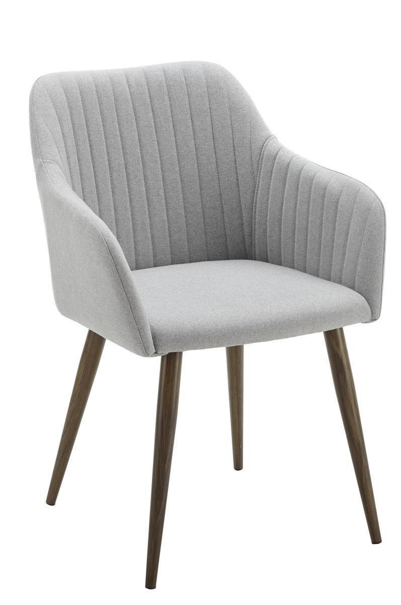 KRZESŁO Z PODŁOKIETNIKAMI NICOLA - jasnoszary/ciemnobrązowy, Modern, metal/drewno (58/82,5/62cm) - Bessagi Home