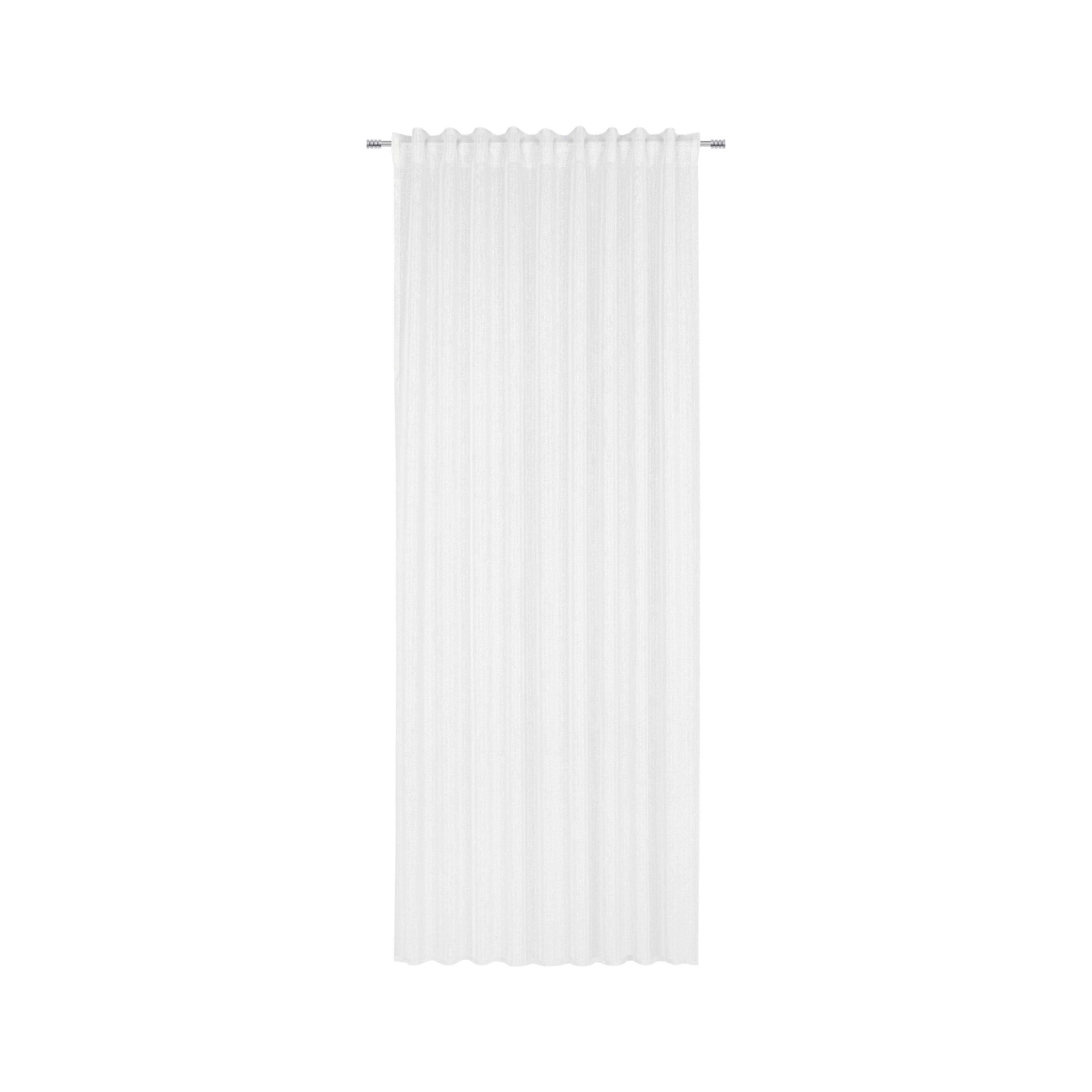 Fertigvorhang Glitter ca. 140x245cm - Silberfarben/Weiß, KONVENTIONELL, Textil (140/245cm) - Modern Living