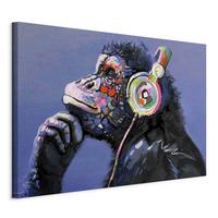 Slika Na Platnu Musical Monkey - lila/črna, Basics, tekstil/les (90/60/1.2cm) - artgeist
