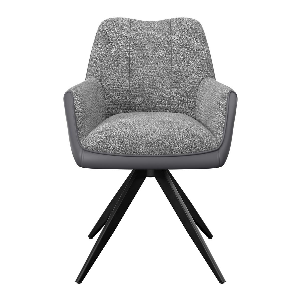 Naslanjač Caro, Siva - siva/črna, Trend, kovina/tekstil (66/87/62cm)