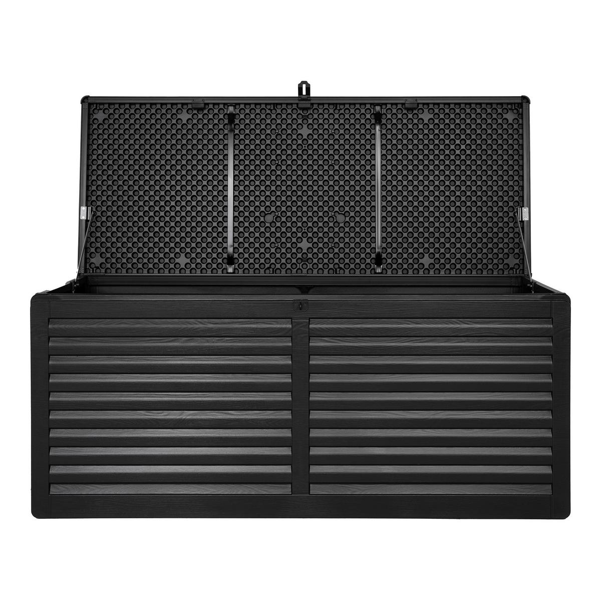 Kissenbox Dubrovnik Schwarz - Schwarz, MODERN, Kunststoff (146.5/64.5/61cm) - Gardenson
