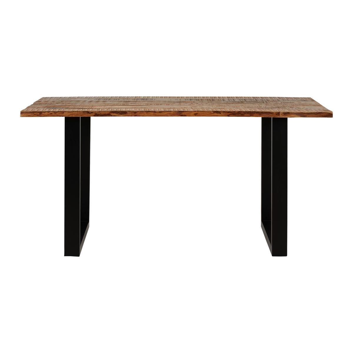 Esstisch Arya in Holz Akazie massiv ca. 160x85 cm - Schwarz/Akaziefarben, MODERN, Holz/Metall (160/85/76cm) - Bessagi Home