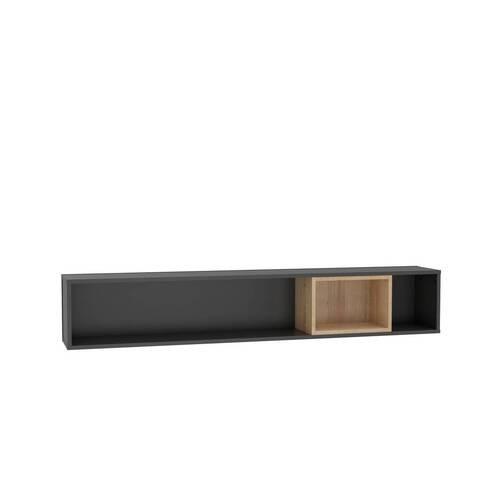 Falipolc High Rock - fekete/tölgyfa, Design, faalapú anyag (150,2/26/22,2cm) - Mömax