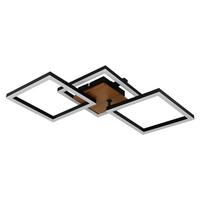 LED-Deckenleuchte Kerry max. 30 Watt. - Dunkelbraun/Opal, Design, Holz/Kunststoff (66/31/7,5cm) - Globo