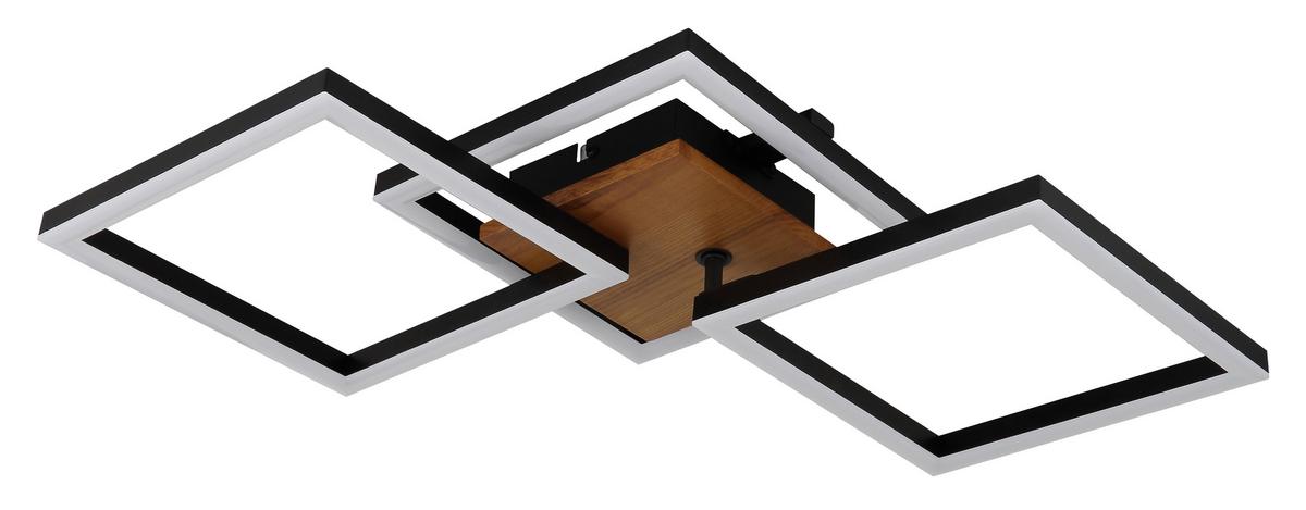 LED-Deckenleuchte Kerry max. 30 Watt. - Dunkelbraun/Opal, Design, Holz/Kunststoff (66/31/7,5cm) - Globo