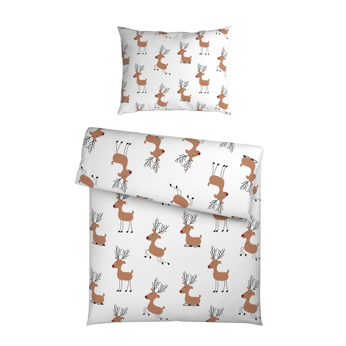 Bettwäsche Timba Weiß ca. 140x200cm - Hellbraun/Weiß, Textil (200/140cm) - Mömax