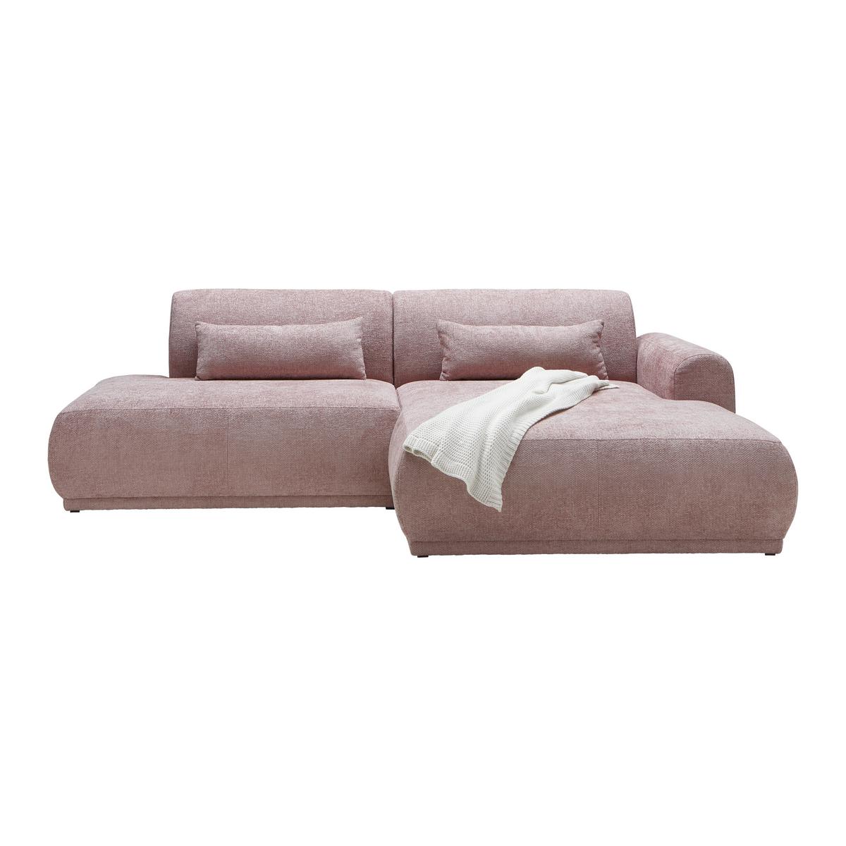 canapé d'angle in Altrosa - Altrosa/Schwarz, Kunststoff/Textil (279/85/181cm) - Premium Living