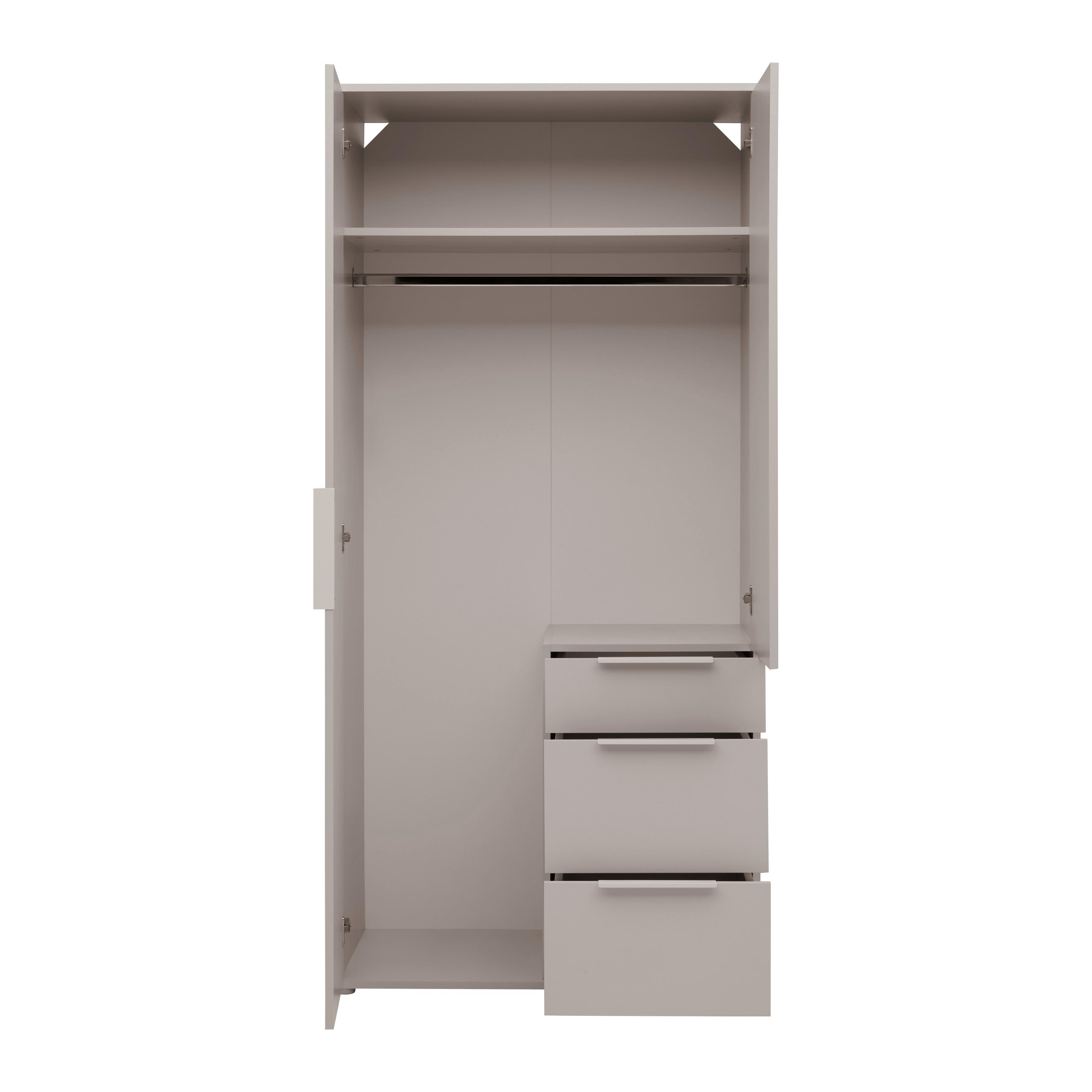 GARDEROB MED GÅNGJÄRNSDÖRRAR DUNE 4 -EXKLUSIV- - kashmir, Modern, metall/trämaterial (90/197/55cm) - Mömax