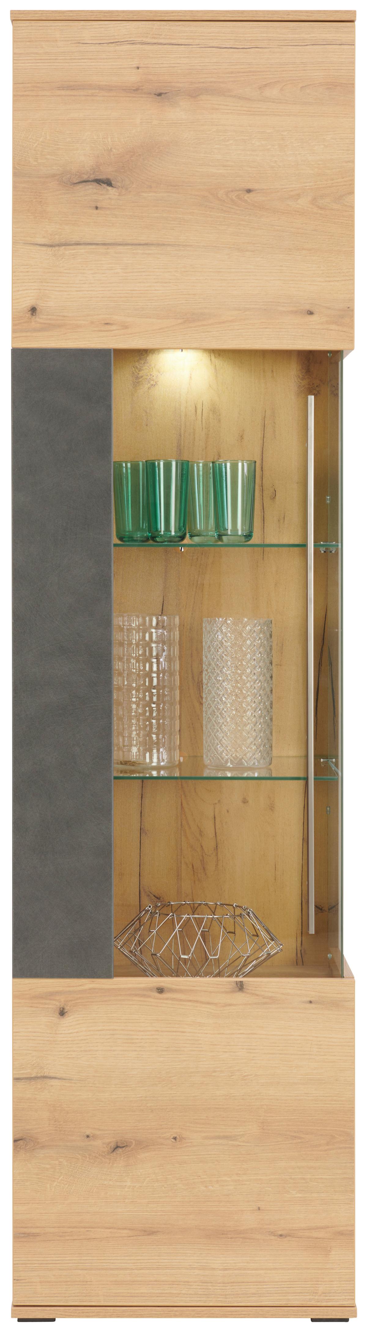 Vitrină LIMIT - Modern, sticlă/material pe bază de lemn (52/201/40cm) - Modern Living