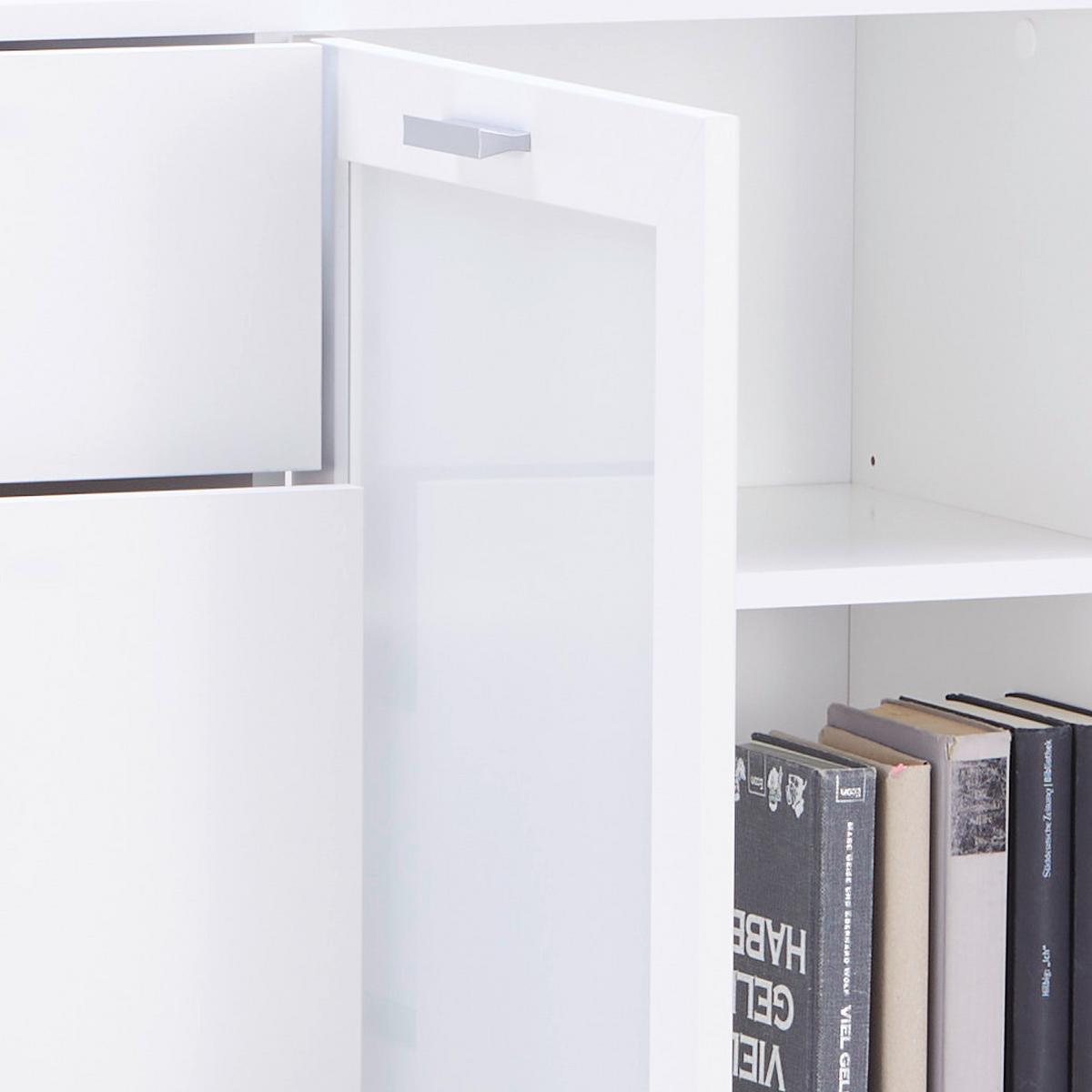 Komoda Xeno, Bela, Mlečno Steklo - bela, Konvencionalno, umetna masa/leseni material (180/115/37cm) - Mömax