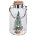 LED-Dekoleuchte Lukas mit Baum - Glas/Kunststoff (10/10/20cm)