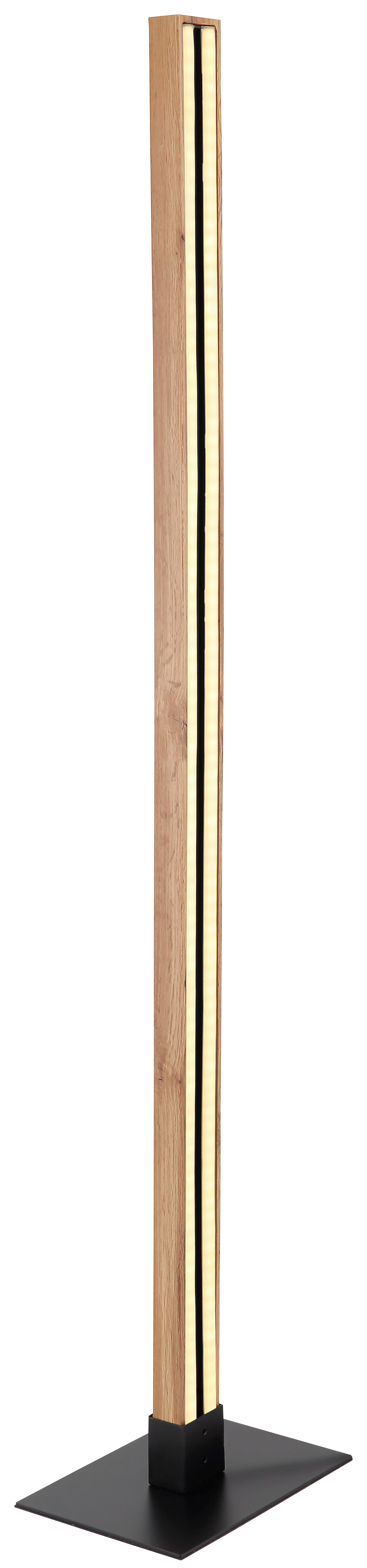 Stoječa Led-svetilka Doro, S Sijalko - črna/opal, Natur, kovina/umetna masa (25/18/123cm) - Globo