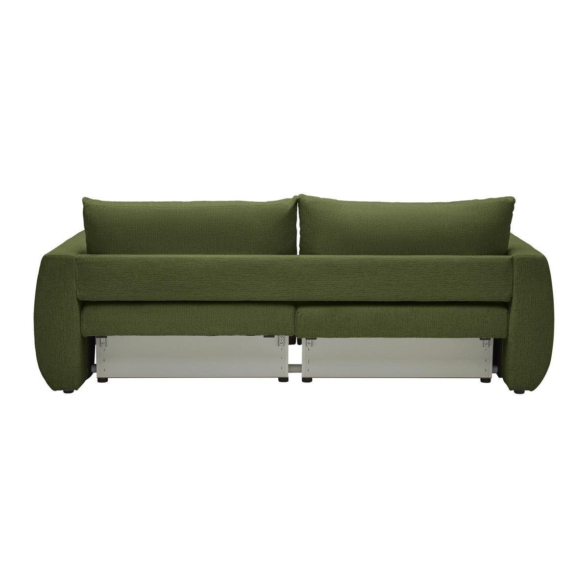 Schlafsofa Bologna Olivgrün - Schwarz/Olivgrün, Kunststoff/Textil (245/74-90/104cm) - Mömax