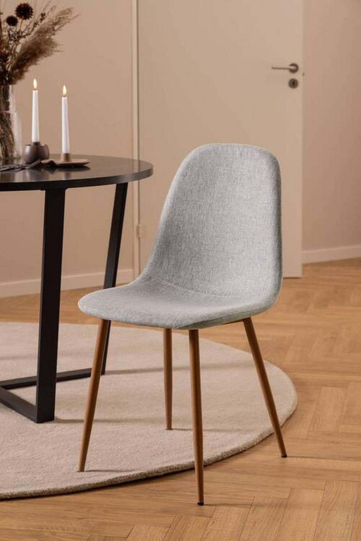 KRZESŁO CELIA - kolor dębowy/jasnoszary, Trend, metal/tkanina (44/86/54cm)