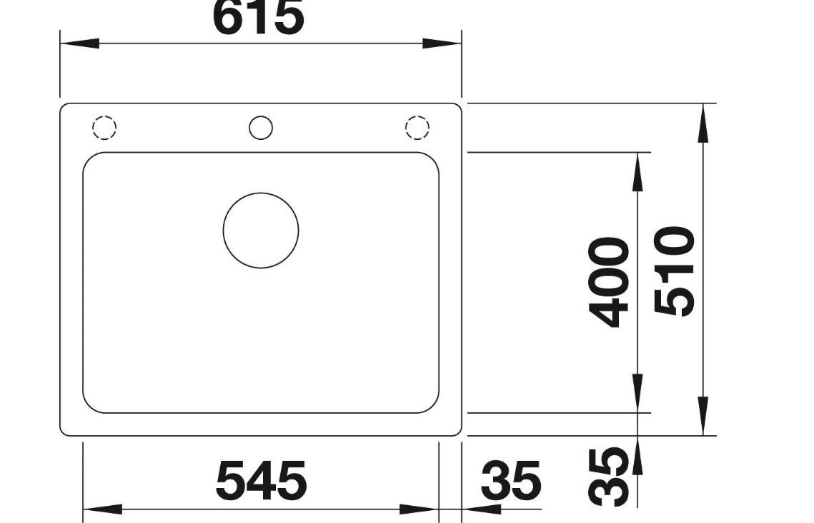 Spüle Naya 6, Typ:519645 in Cafe - Dunkelbraun, MODERN, Naturmaterialien (61,5/51cm) - Blanco
