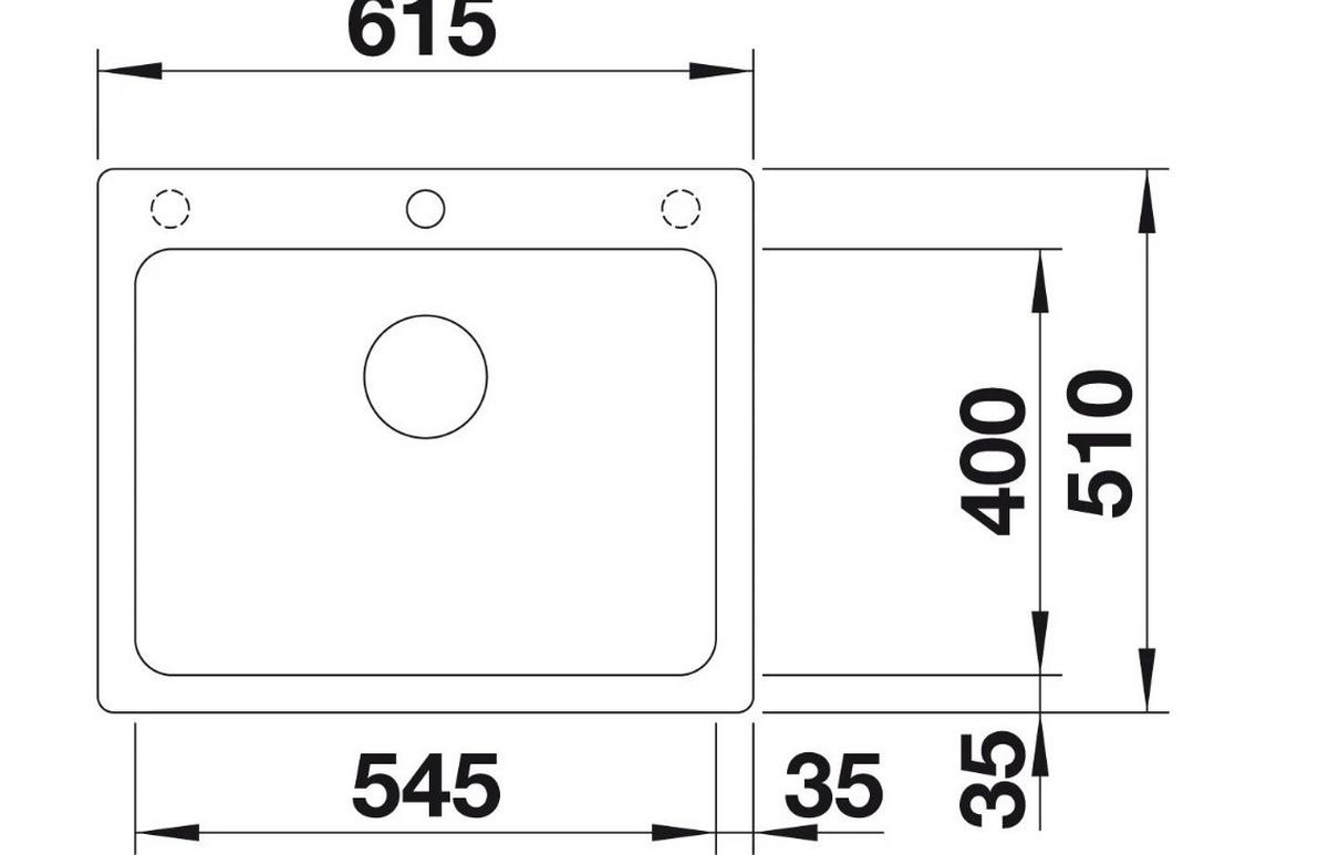 Spüle Naya 6, Typ:519645 in Cafe - Dunkelbraun, MODERN, Naturmaterialien (61,5/51cm) - Blanco