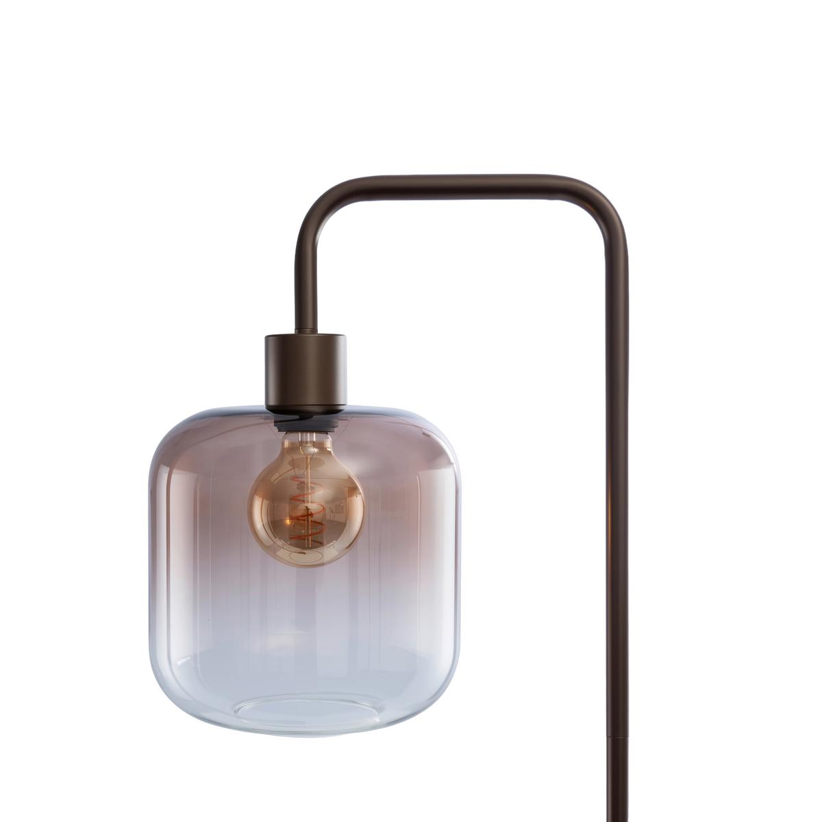 LAMPA STOJĄCA TINA - czarny/brązowy, Trend, metal/szkło (35,5/23/160cm) - Collet's Monde