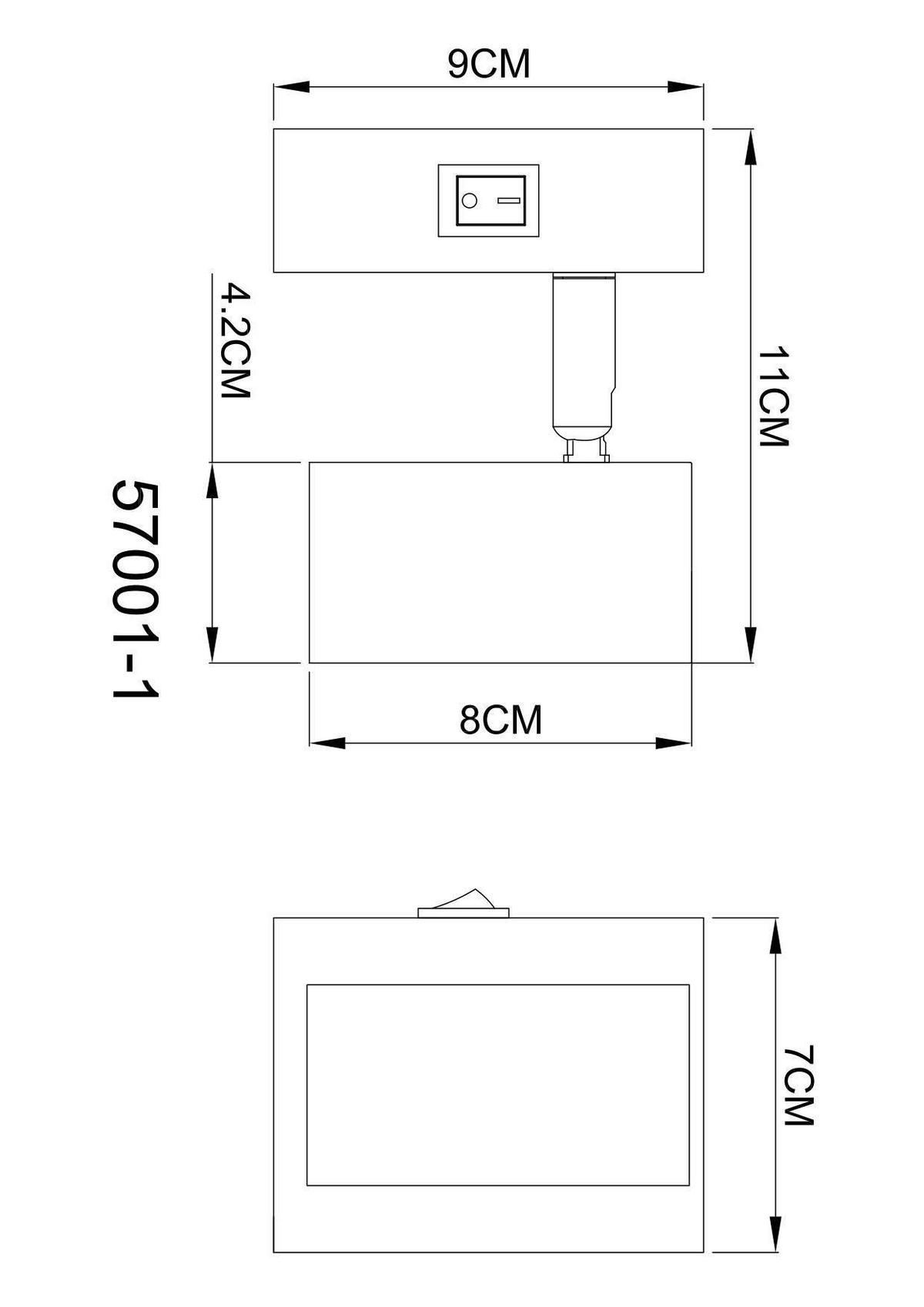Led Reflektor Este - crni krom/crna, Design, metal (11/9/7cm) - Globo