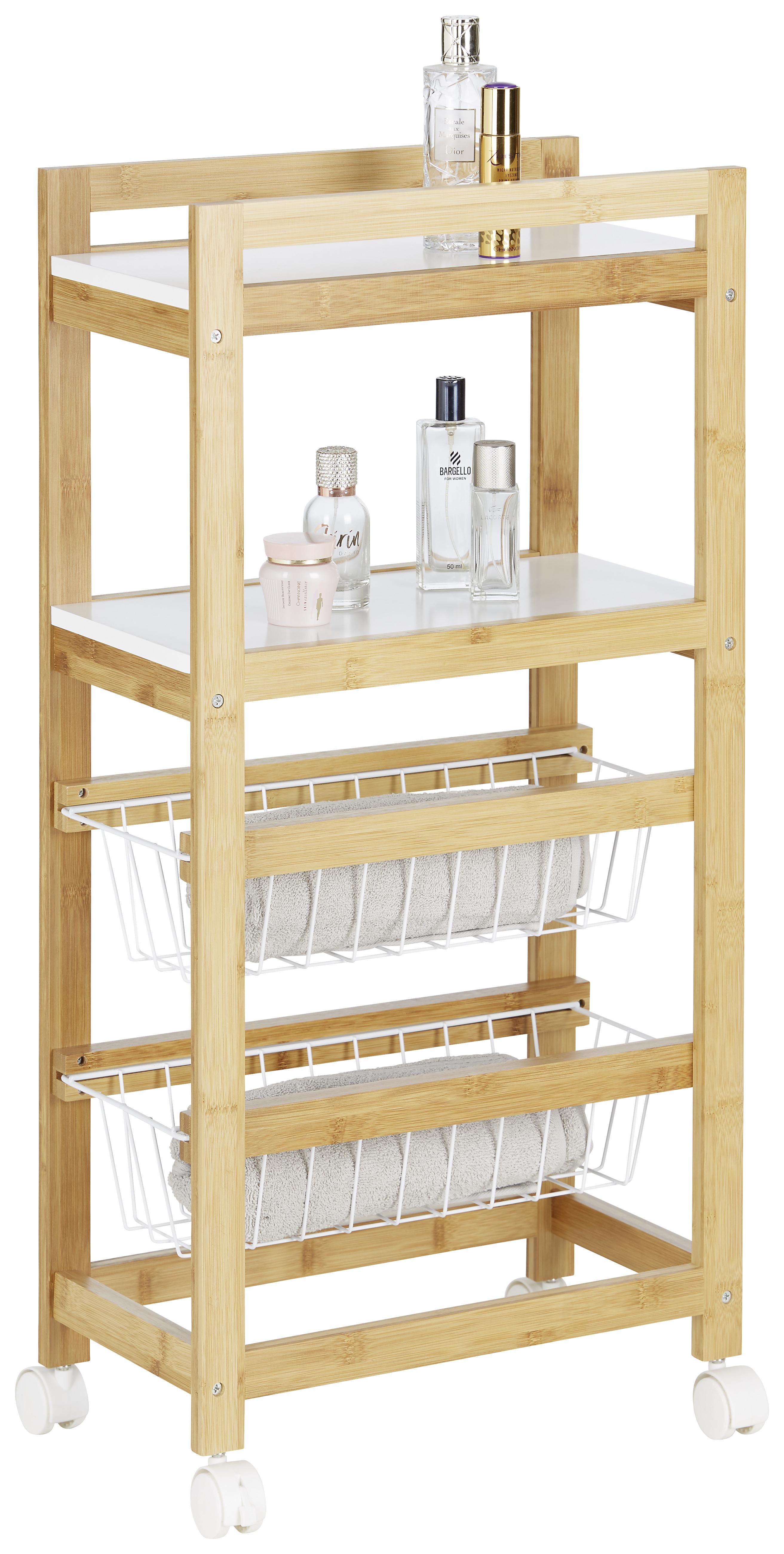 Allzweckwagen Natur/Weiss - Weiss/Naturfarben, Modern, Holz/Holzwerkstoff (40/83/22cm) - Modern Living