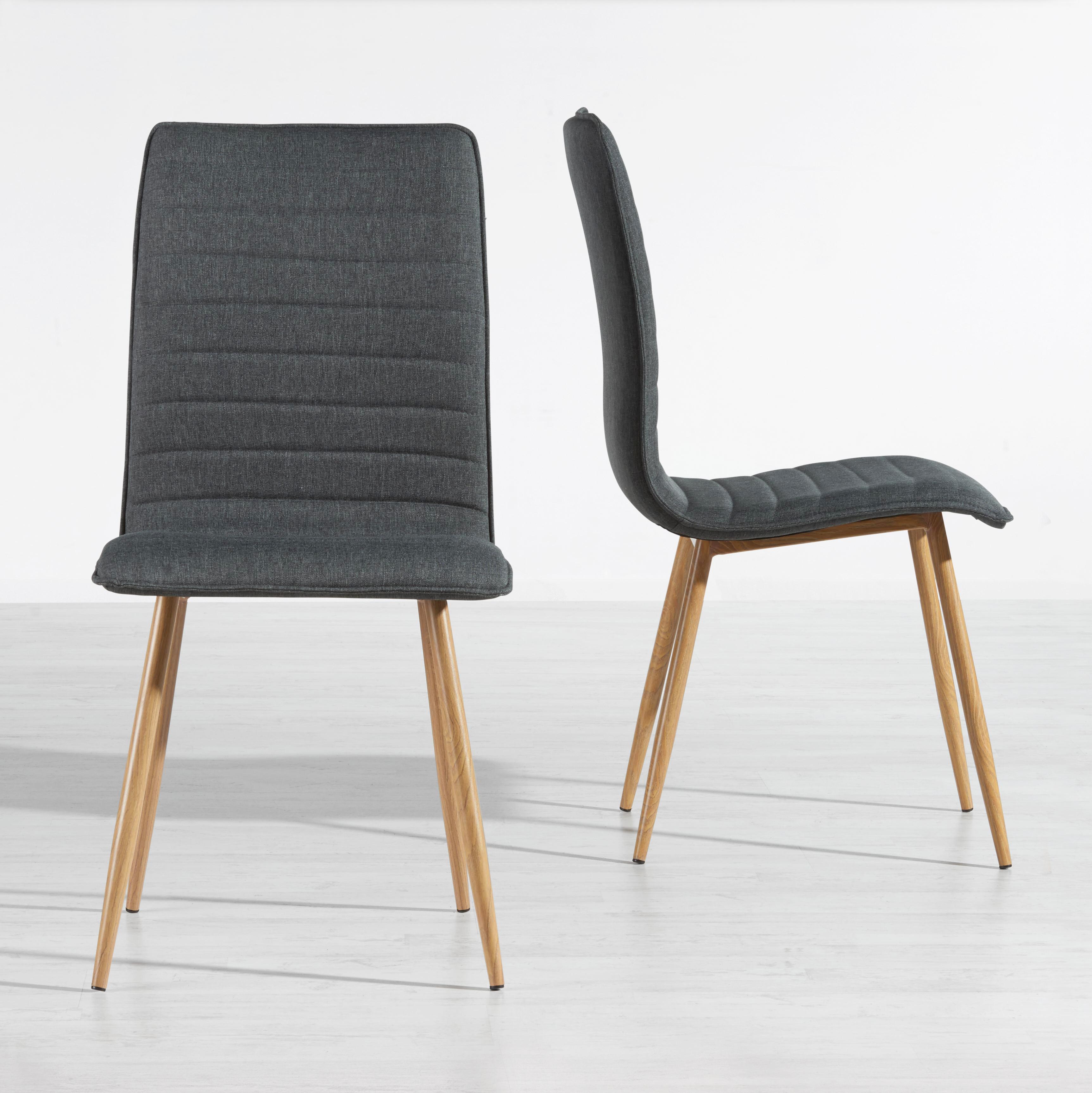 STUHL in Grau 'Milena' - Grau, MODERN, Holz/Textil (45/91/56,5cm) - Bessagi Home