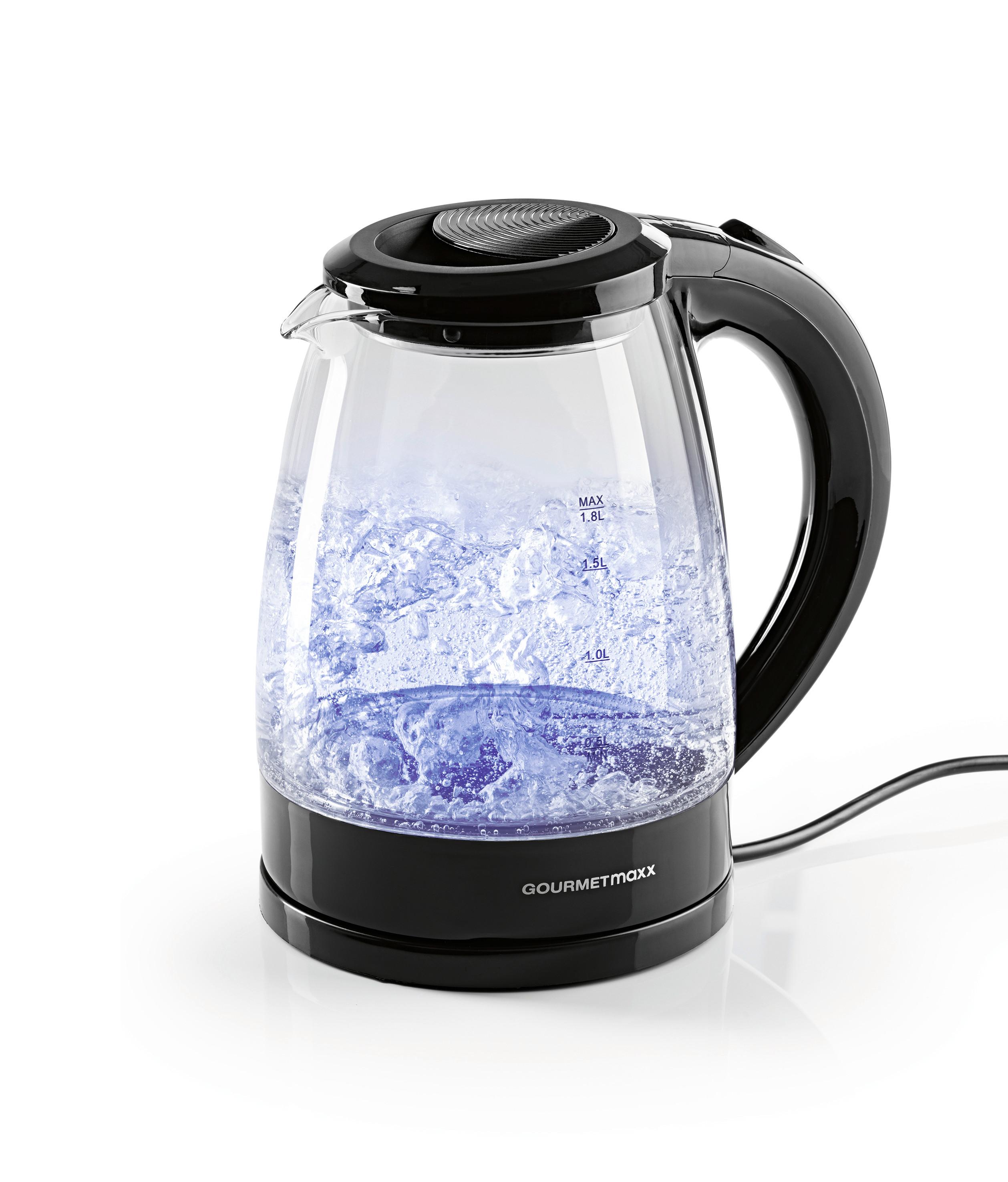 Wasserkocher Gourmetmaxx Schwarz max. 1800 Watt - Schwarz, Basics, Glas/Kunststoff (20,5/15/23cm) - TV - Unser Original
