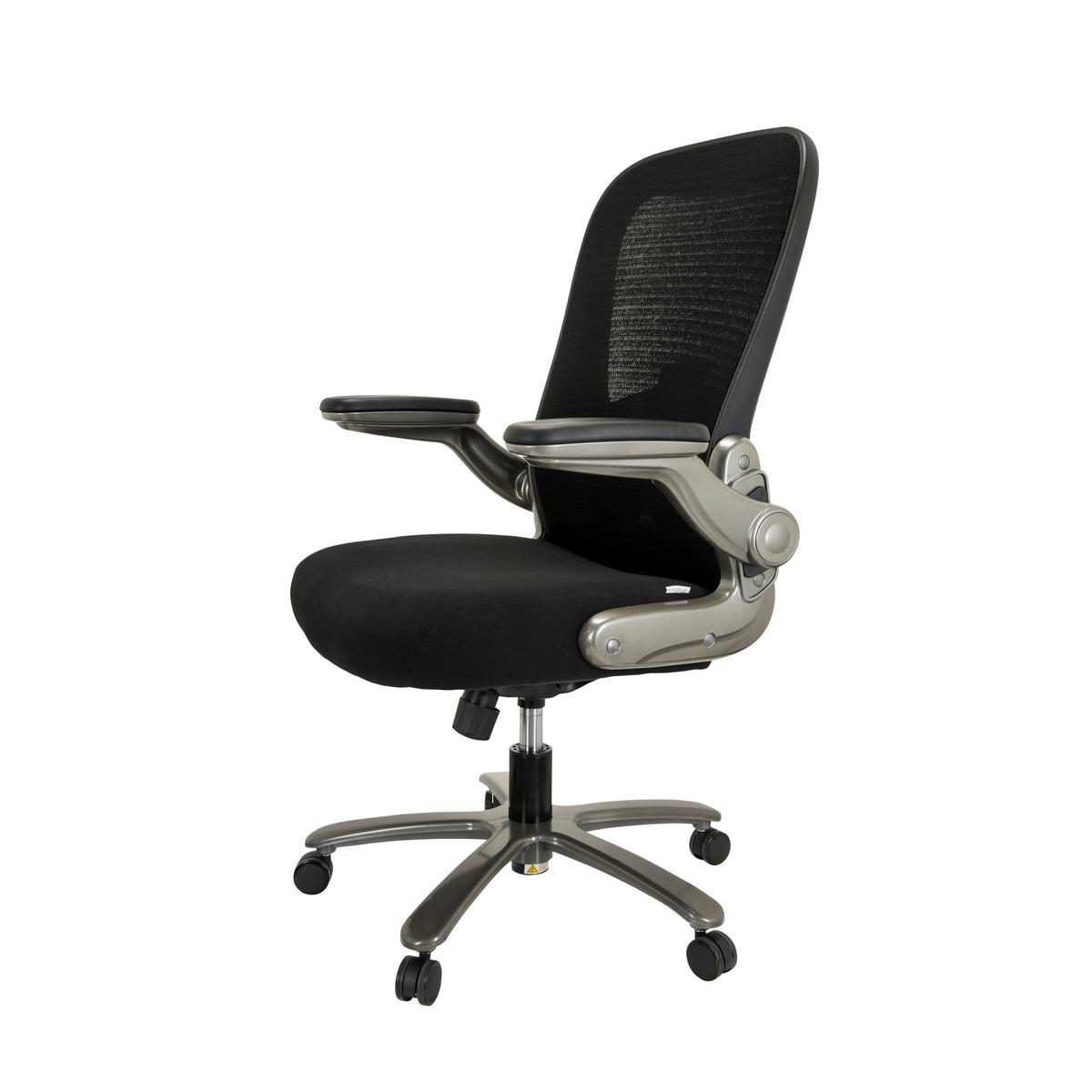 Pisarniški Stol Instructor T I, Črna - srebrne barve/črna, Basics, kovina/umetna masa (75/122/68cm) - MID.YOU