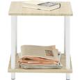 Beistelltisch in Eiche/Weiß Lackiert - Eichefarben/Weiß, MODERN, Holzwerkstoff/Kunststoff (40/41,5/40cm) - MÖMAX modern living