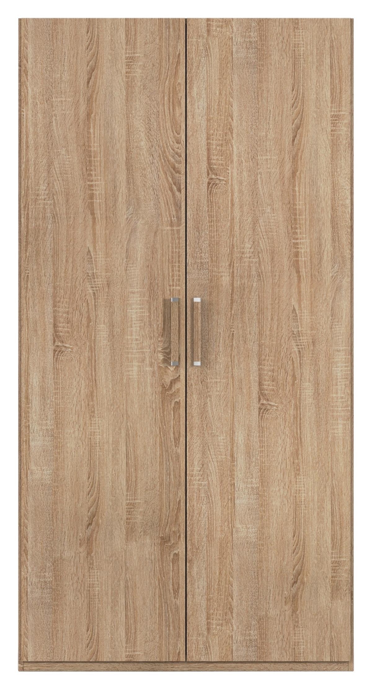 Omara S Klasičnimi Vrati Evelyn, Barva Hrasta - srebrne barve/hrast sonoma, Design, umetna masa/leseni material (101/197/60cm) - Novel