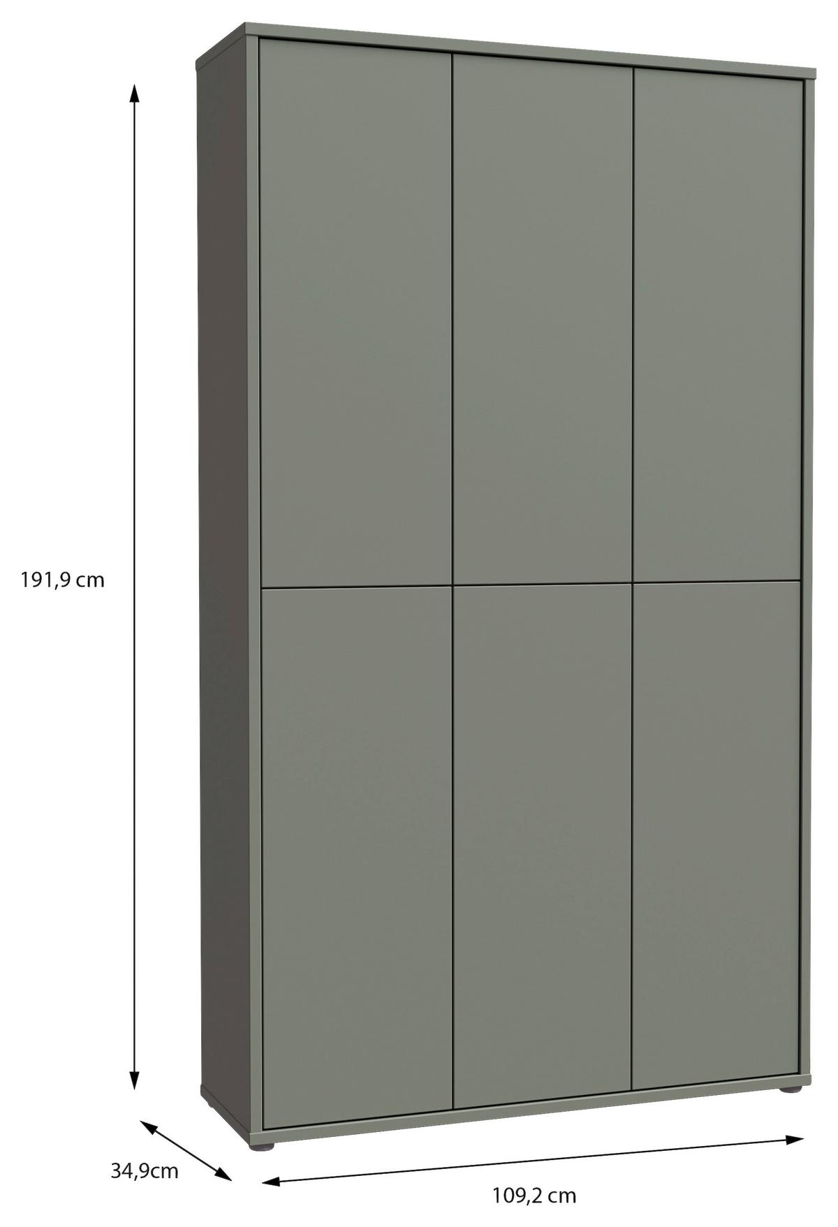 Ormar Za Cipele Alice Springs - siva/boje kadulje, Basics, drvni materijal/plastika (109,2/191,9/34,9cm) - Modern Living