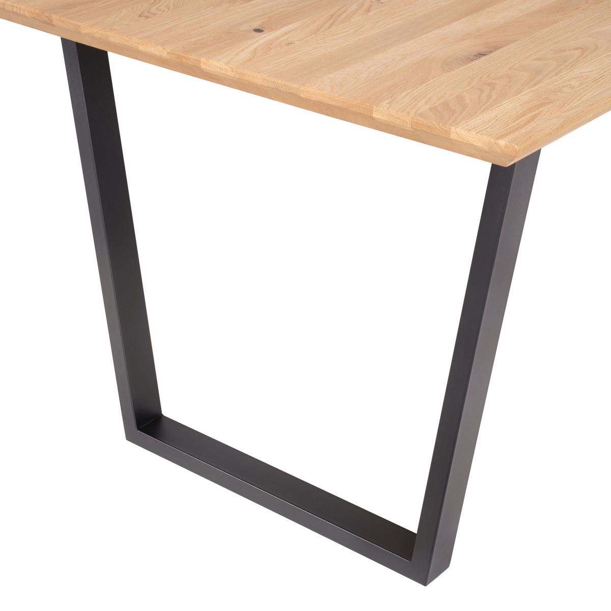 Esstisch Solid Giga-S Eichefarben - Eichefarben/Schwarz, Basics, Holz/Metall (200/100/75cm) - ecoTree