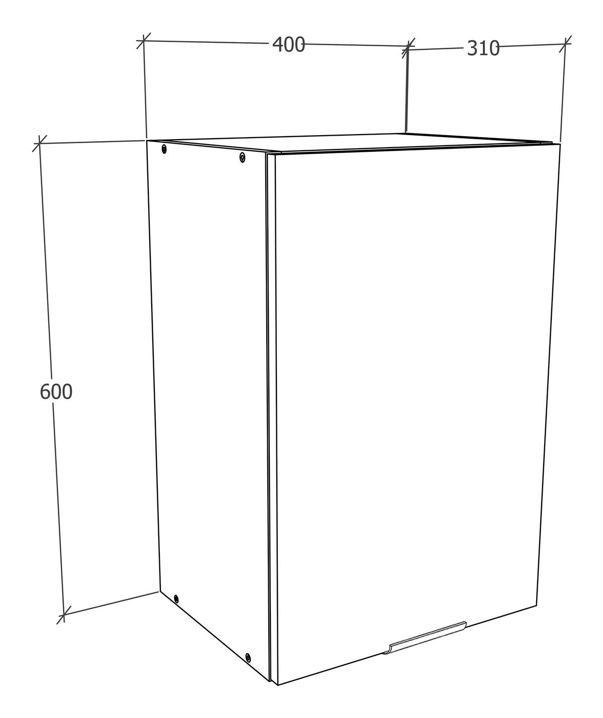 KÜCHENOBERSCHRANK FASOLA - Weiss/Schwarz, Trend, Holzwerkstoff/Kunststoff (40/60/31cm) - MID.YOU