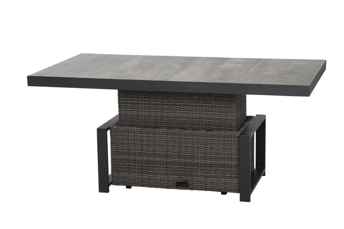 Loungegarnitur Corido Grau - Grau, Basics, Keramik/Kunststoff (72/206/103cm) - Siena Garden