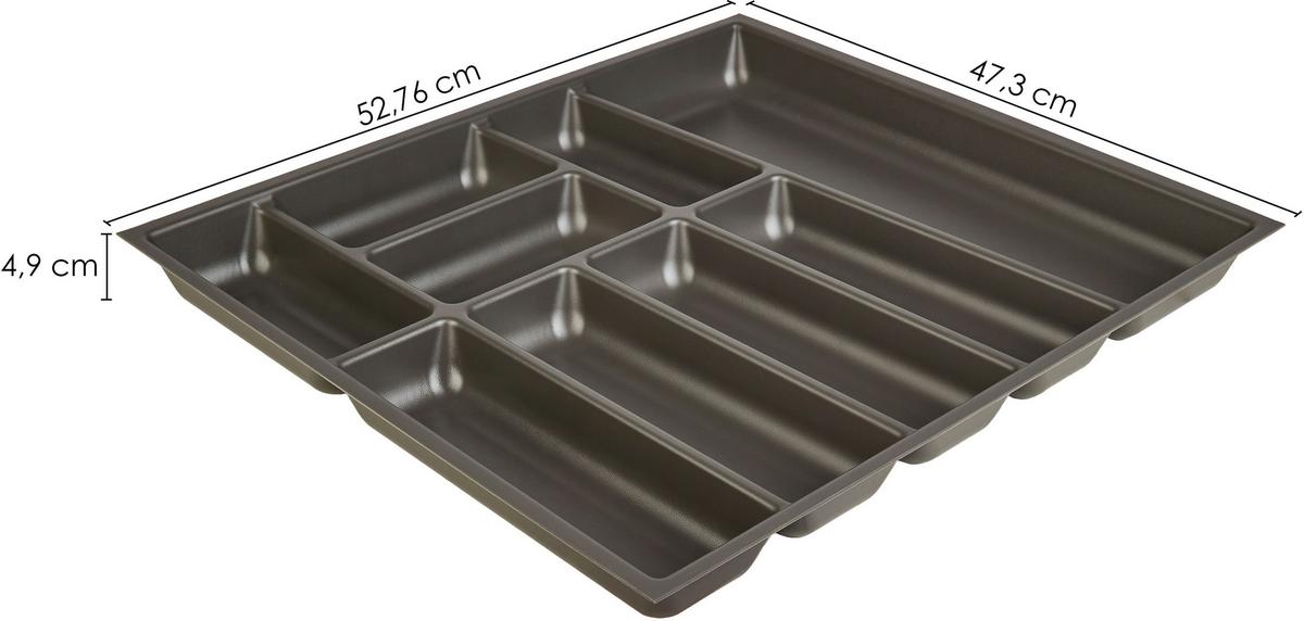 Besteckeinsatz BE60Y Schieferfarben - Schieferfarben, Basics, Kunststoff (52,7/4,9/47,3cm) - Nobilia