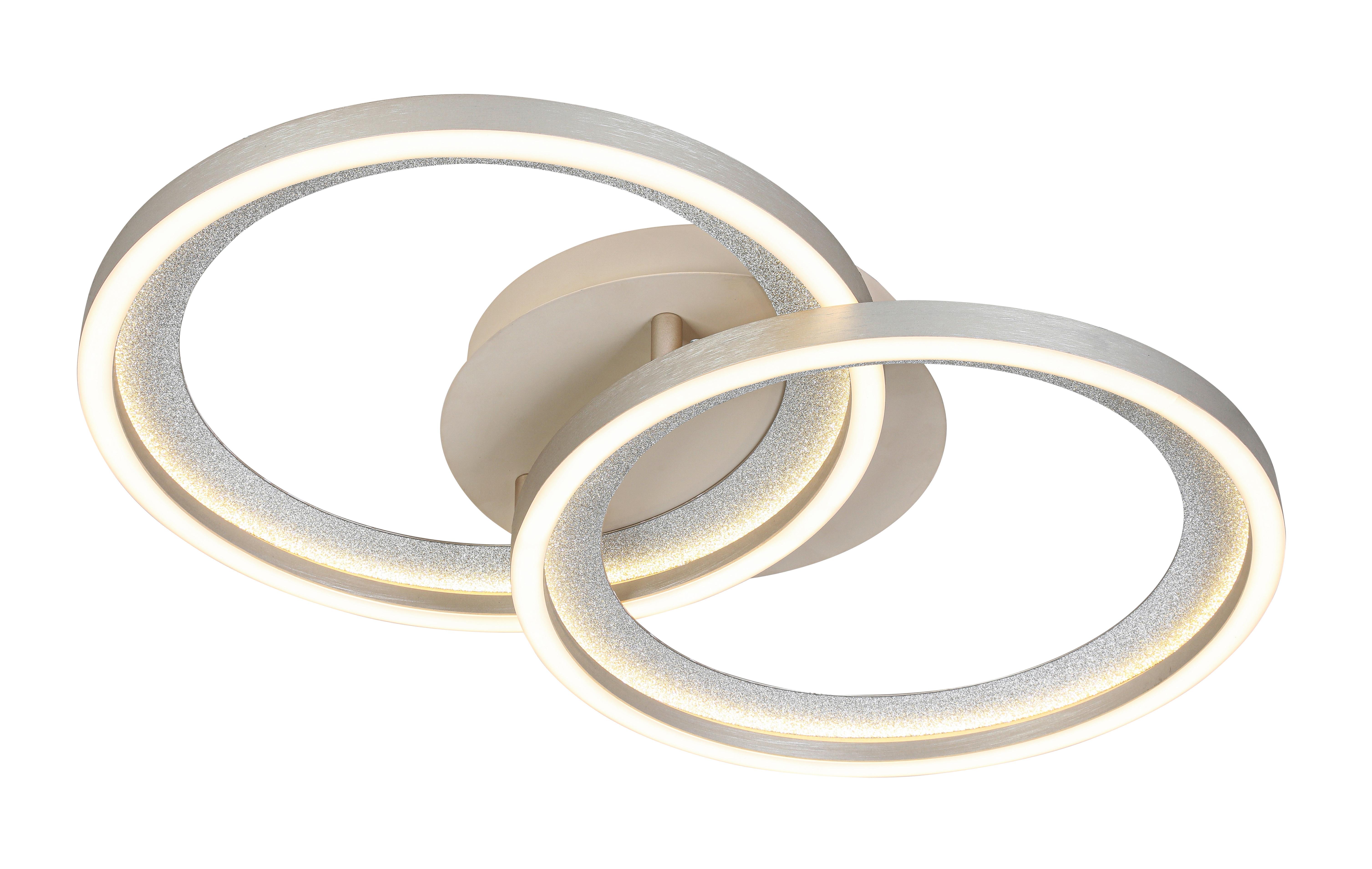 LED-TAKLAMPA KRISTA - sandfärgad/champagne, Modern, metall/plast (53,5/33,5/7,5cm) - Mömax