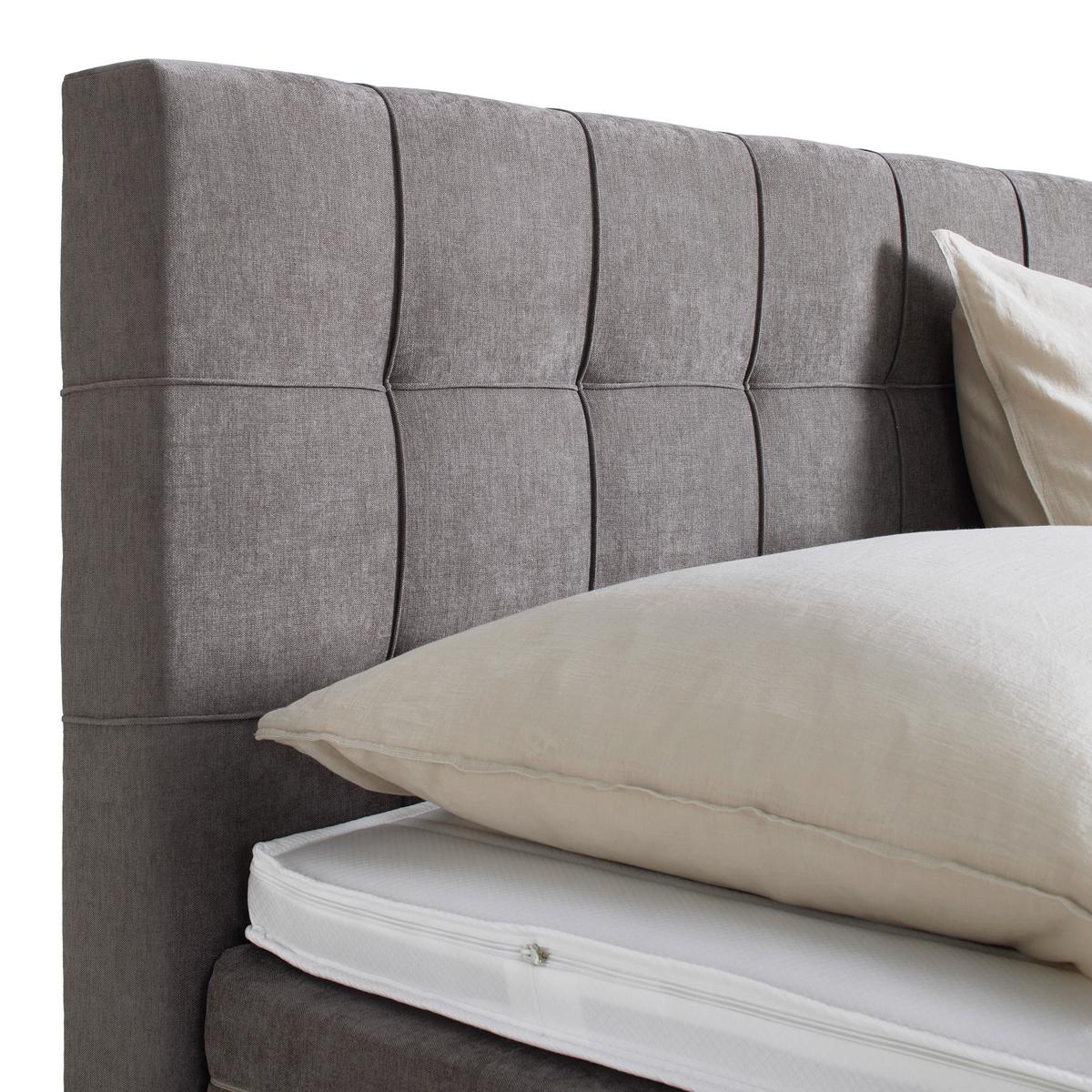 Boxspringbett Primo Dunkelgrau ca. 220x200cm - Dunkelgrau, KONVENTIONELL, Holz/Holzwerkstoff (220/200cm) - Premium Living