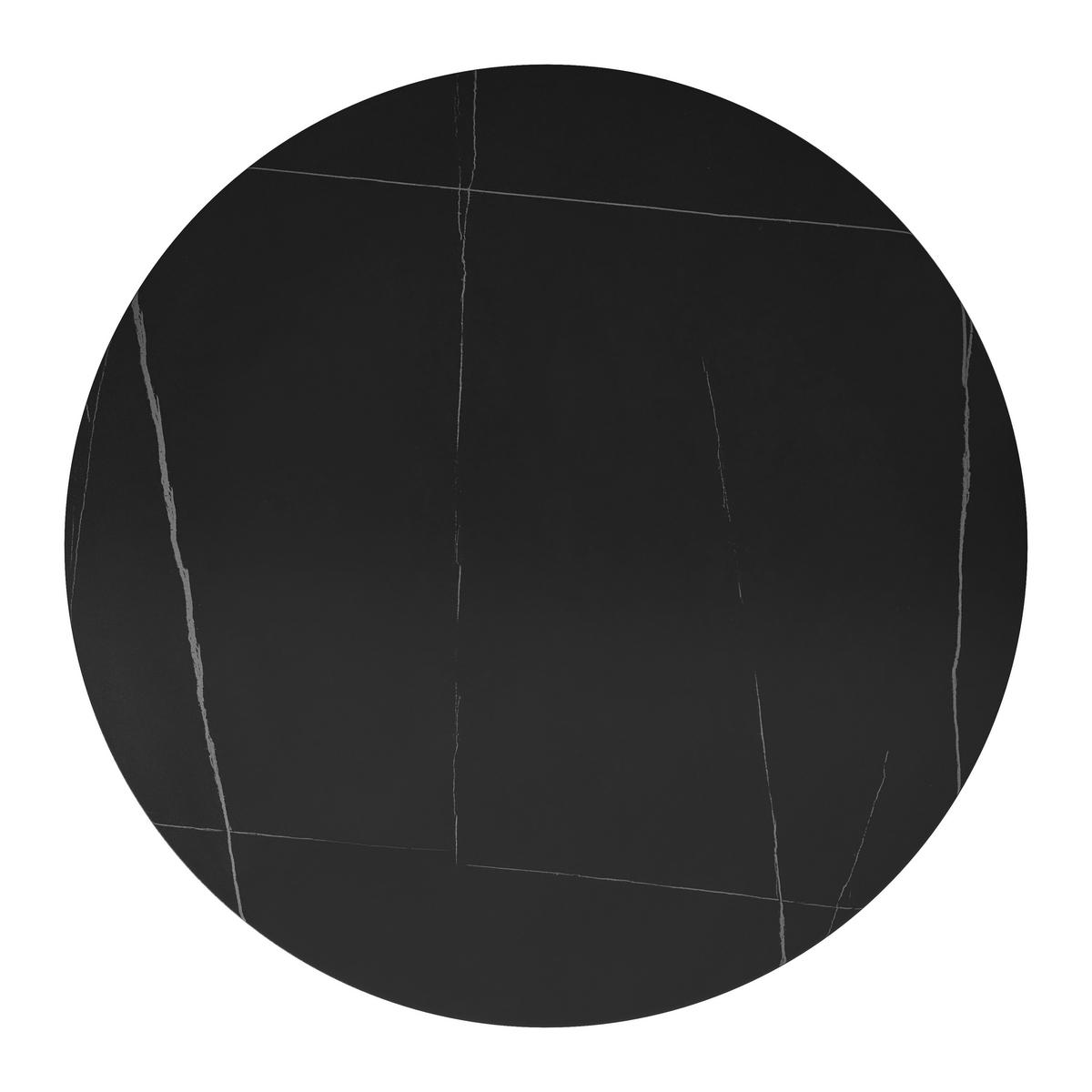 Esstisch rund Pela Schwarz MDF Ø ca. 110 cm - Schwarz, MODERN, Holzwerkstoff/Stein (110/75cm) - Bessagi Home
