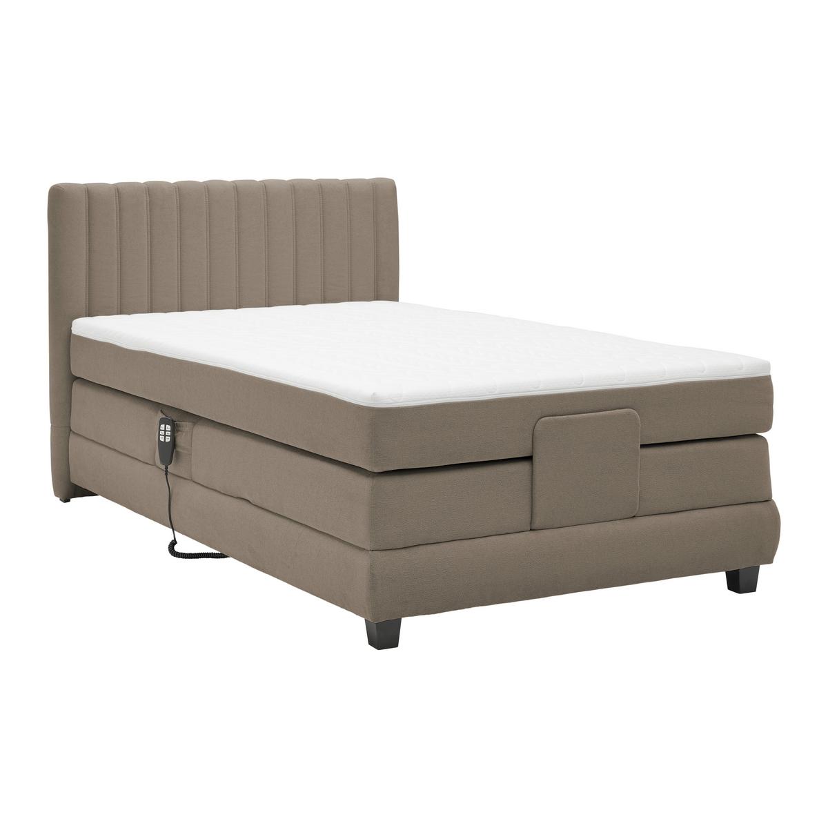 PAT BOXSPRING DIXON - maro, Konventionell, lemn/textil (100/200cm) - Premium Living