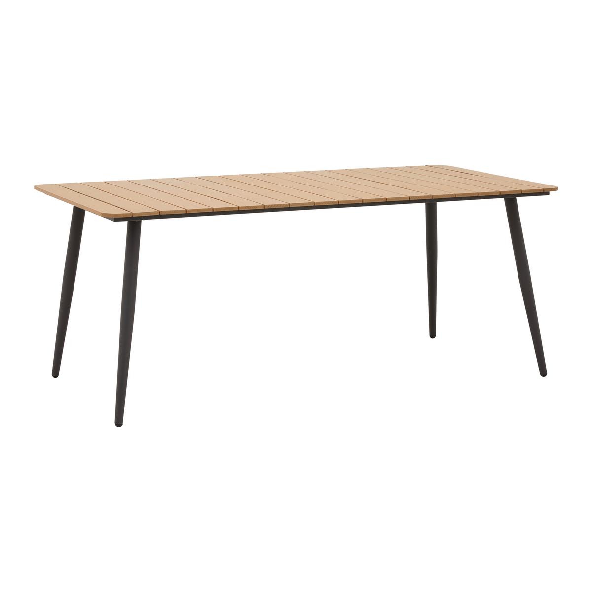 Gartenset Zophia Grau Metall/Polywood - Dunkelgrau/Naturfarben, MODERN, Kunststoff/Metall (180/74/90cm) - Bessagi Garden