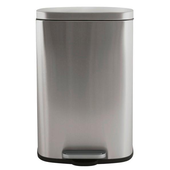 Treteimer Akira Brushed - Silberfarben/Schwarz, Basics, Kunststoff/Metall (34,3/23,5/62,9cm) - Spirella