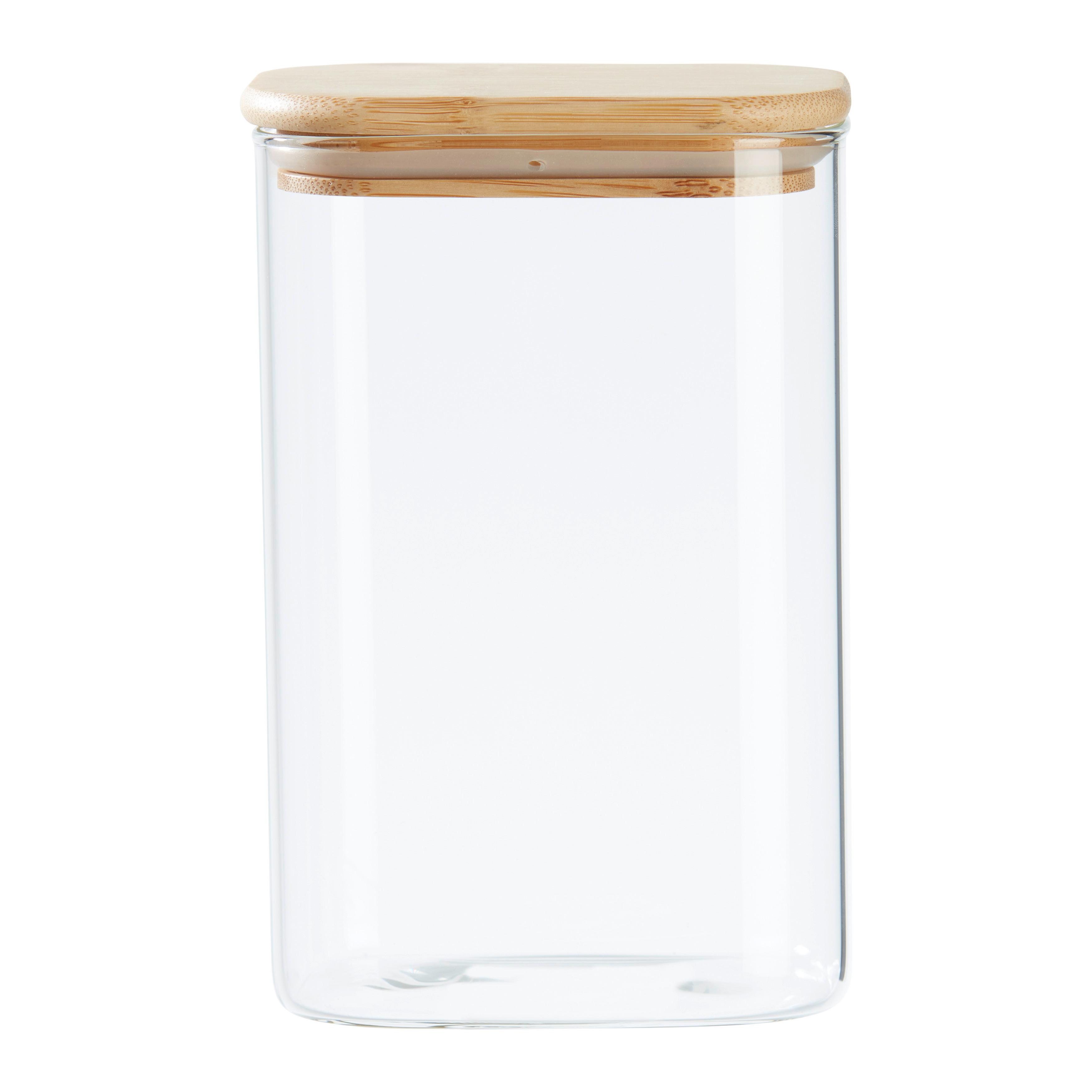 Vorratsdose Haldor ca. 1,35l - Transparent/Naturfarben, KONVENTIONELL, Glas/Holz (12,1/8,,3/18,7cm) - Mömax