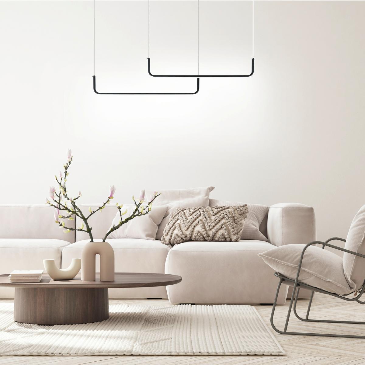 LAMPA WISZĄCA LP-1015/2P BASIC - czarny, Design, metal (120/42/180cm)