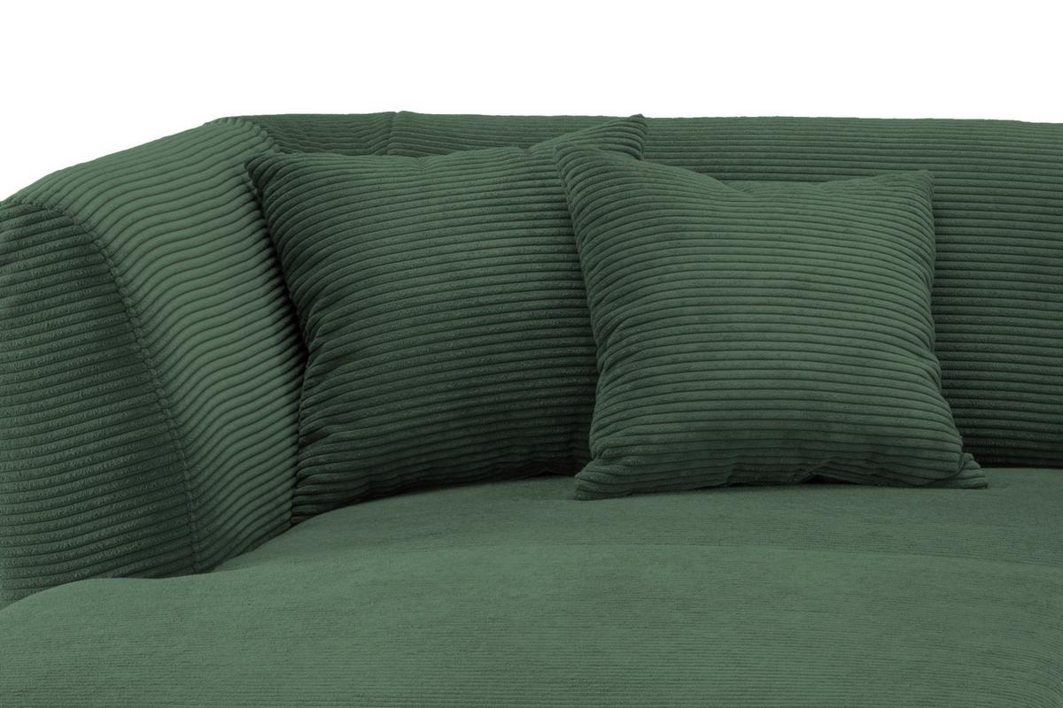 Wohnlandschaft Colori Dunkelgrün Cord - Dunkelgrün/Schwarz, MODERN, Holz/Textil (160/264cm) - MID.YOU